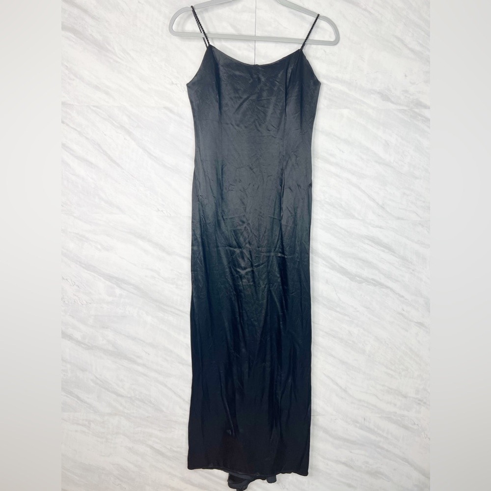 VTG Jessica McClintock Gunne Sax Satin Rhinestone Strap Gown 7/8